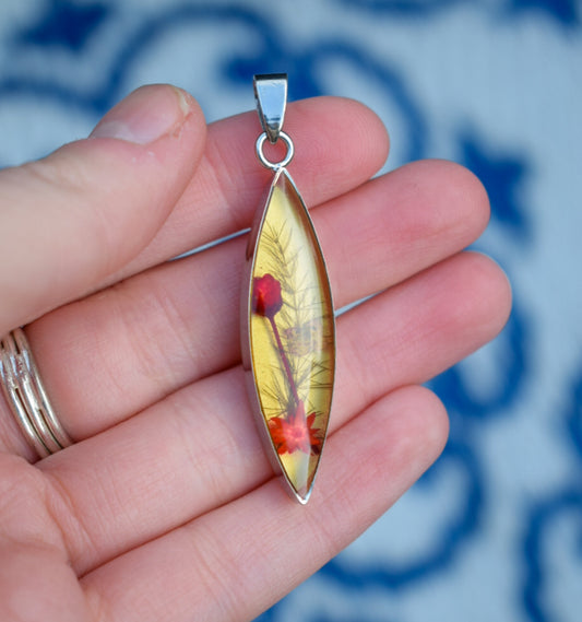 Floral Resin Pendant