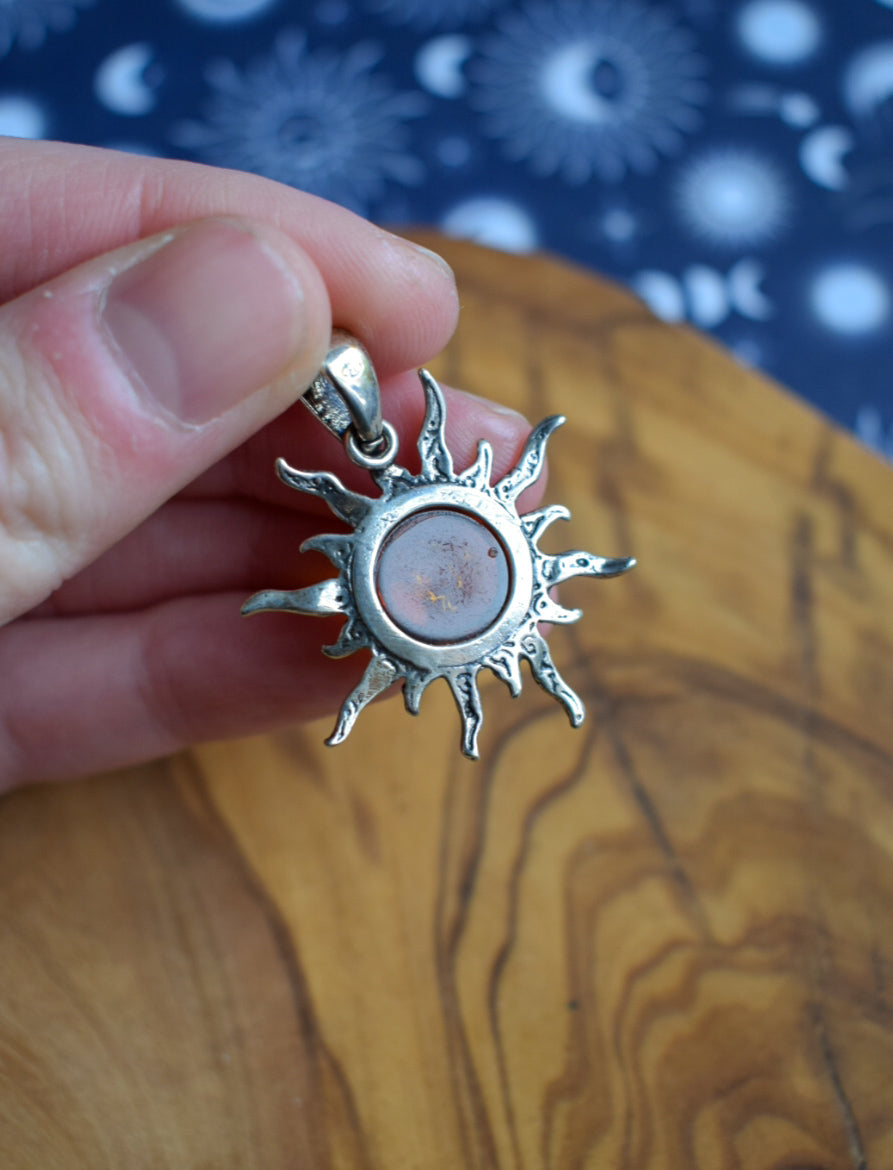 Vintage Amber Sun Necklace