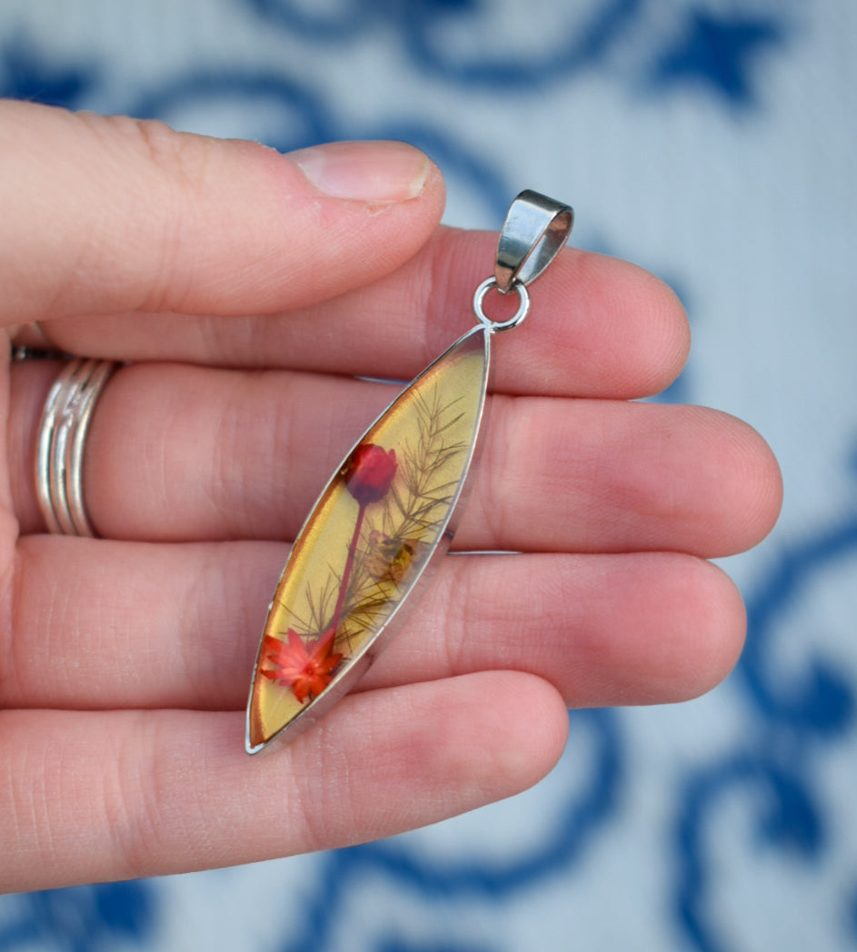 Floral Resin Pendant