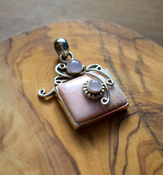 Rose Quartz and Pink Opal Necklace