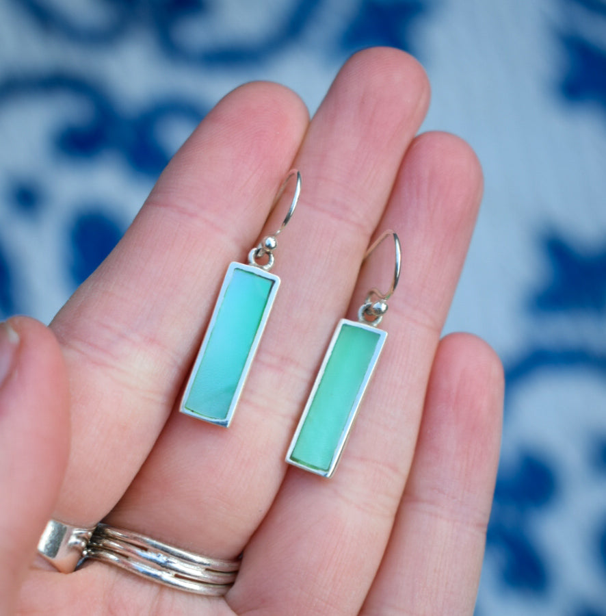 Sterling Silver Enamel Earrings