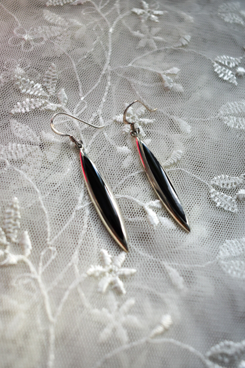Black Enamel Earrings