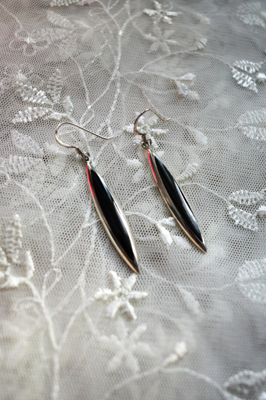 Black Enamel Earrings