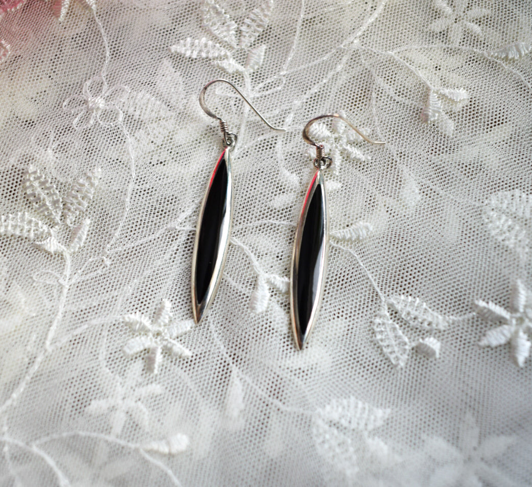 Black Enamel Earrings