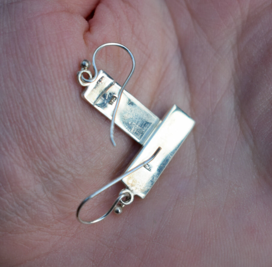 Sterling Silver Enamel Earrings