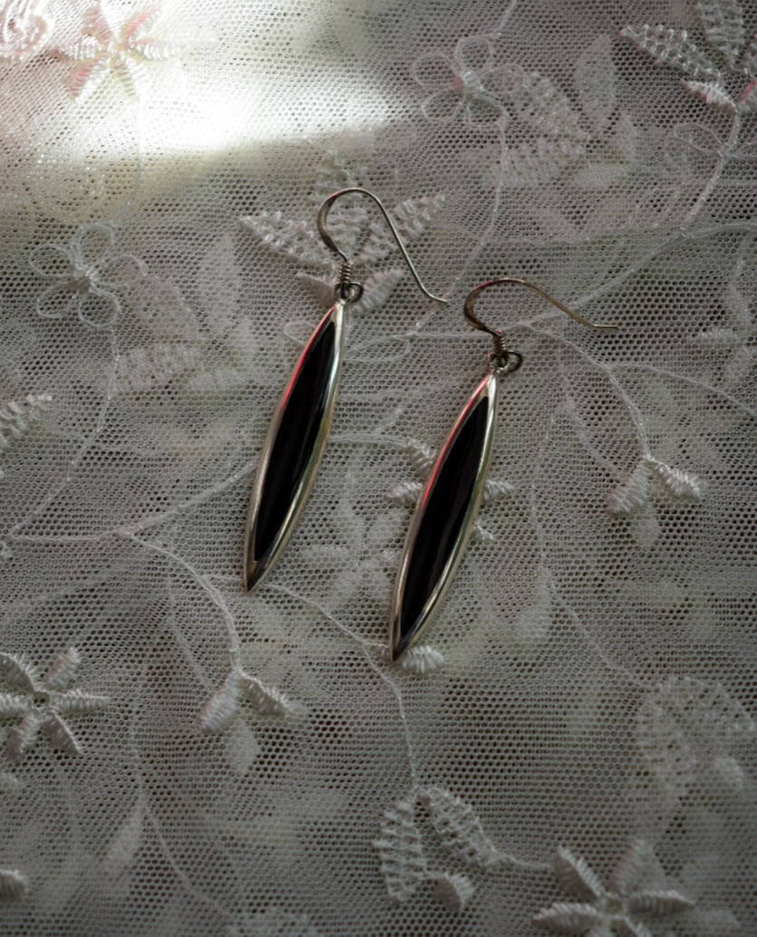 Black Enamel Earrings