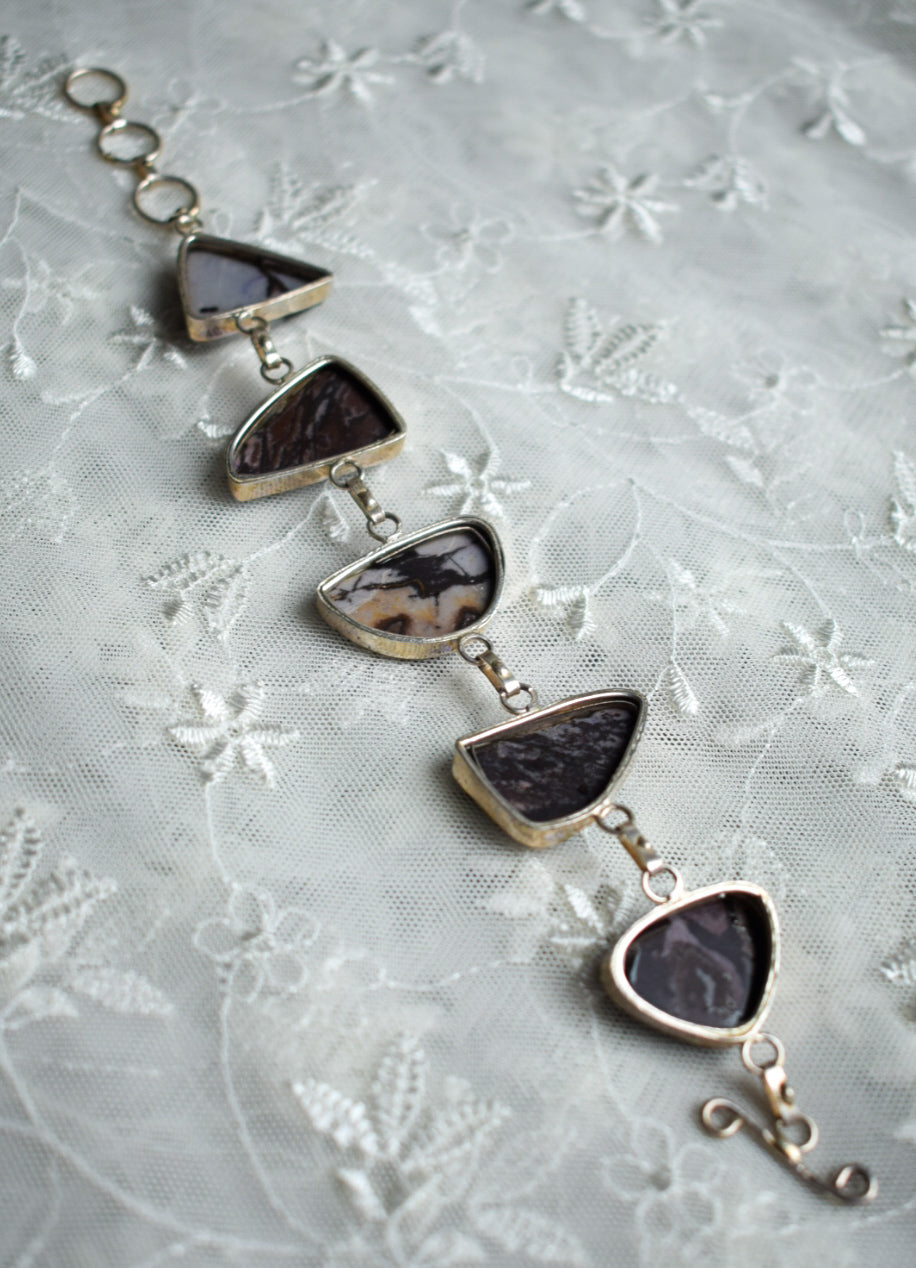 Silver Plated Agate Bracelet