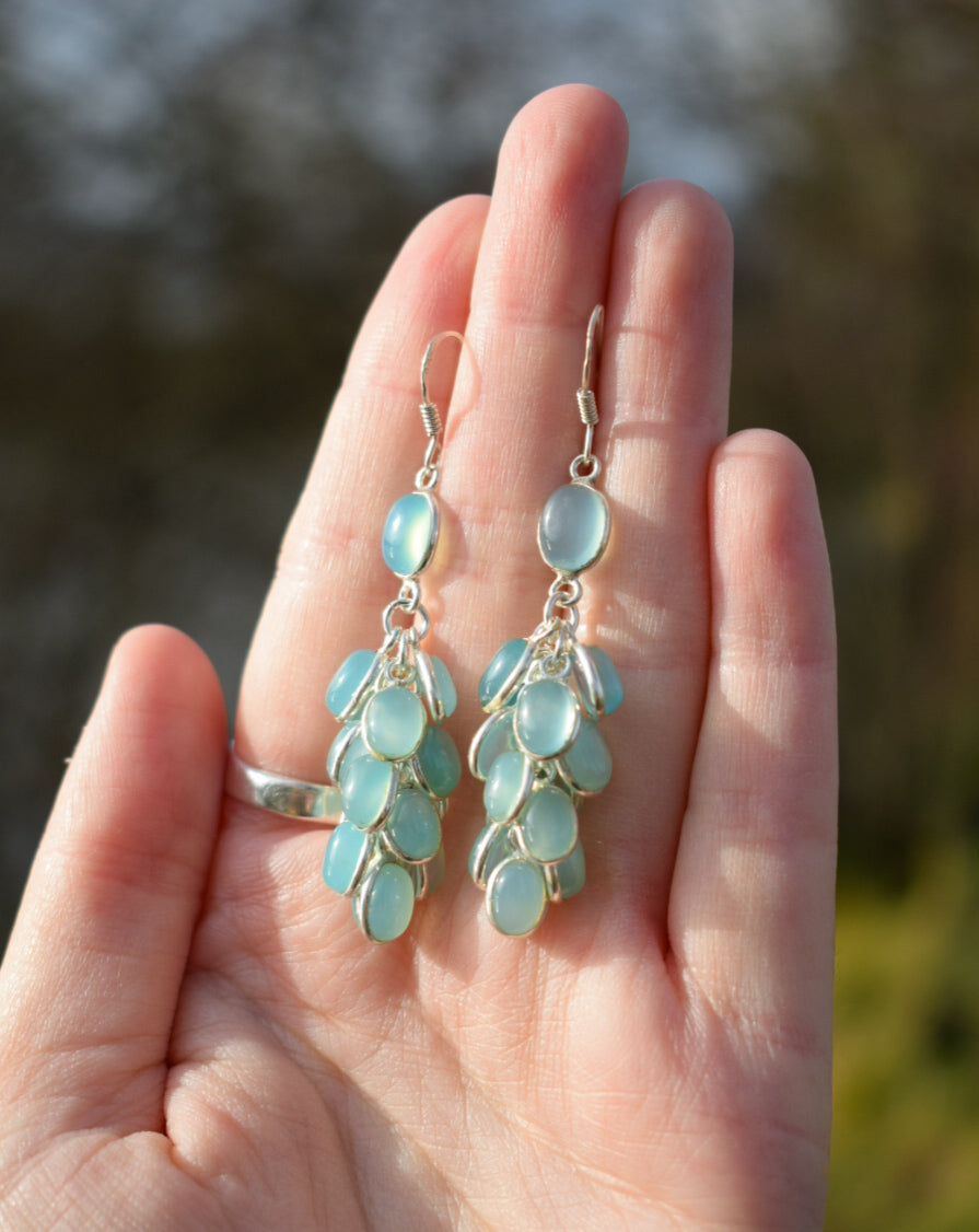 Aqua Chalcedony Earrings