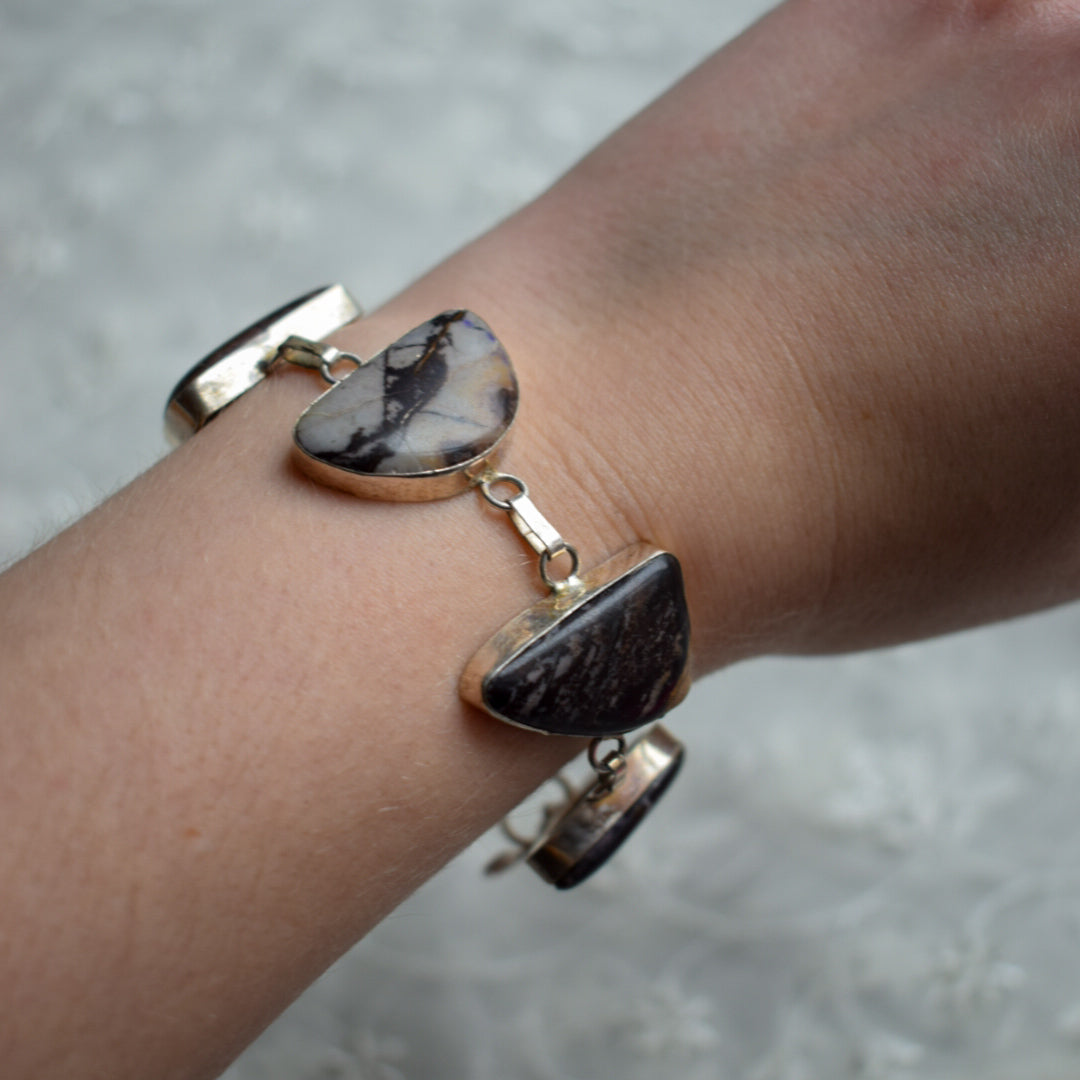 Silver Plated Agate Bracelet