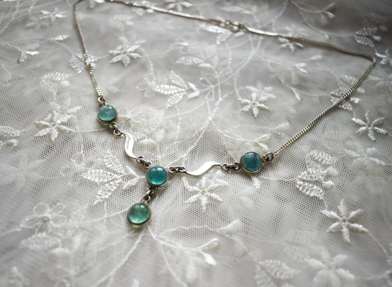 Aqua Chalcedony Necklace