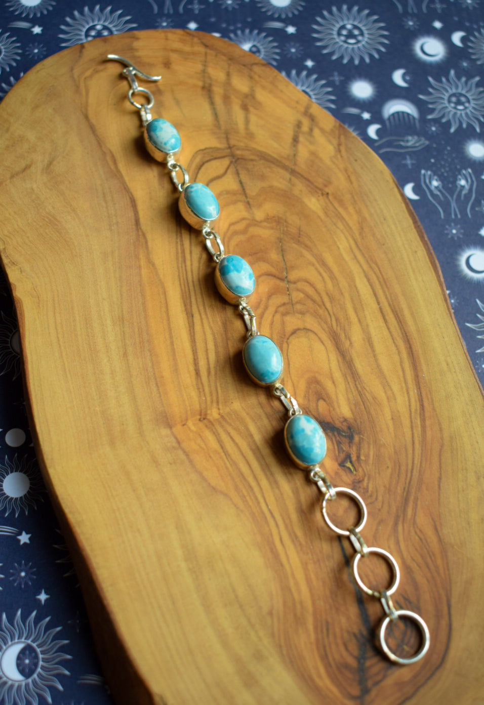 Teal Silver Plated Bracelet