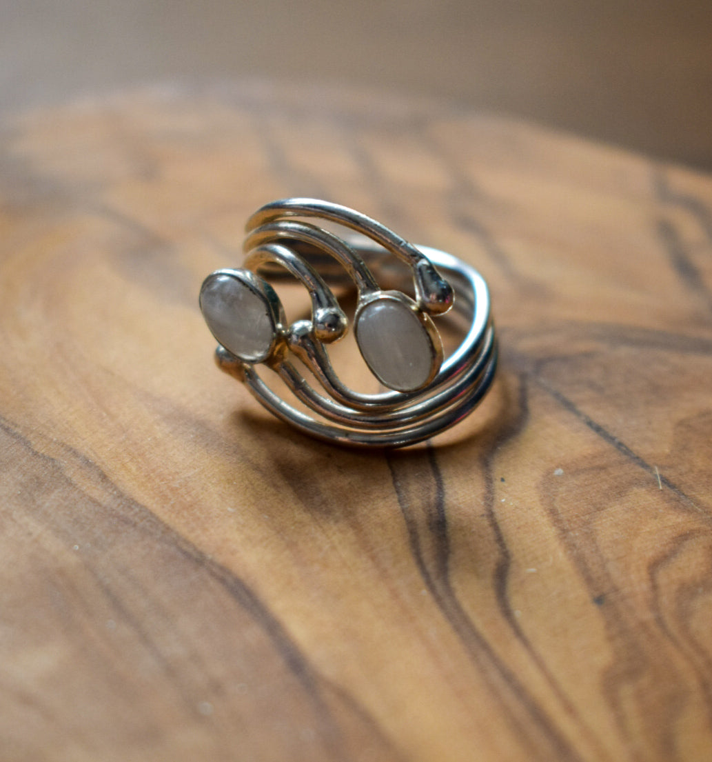 Sterling Silver Moonstone Ring Size M