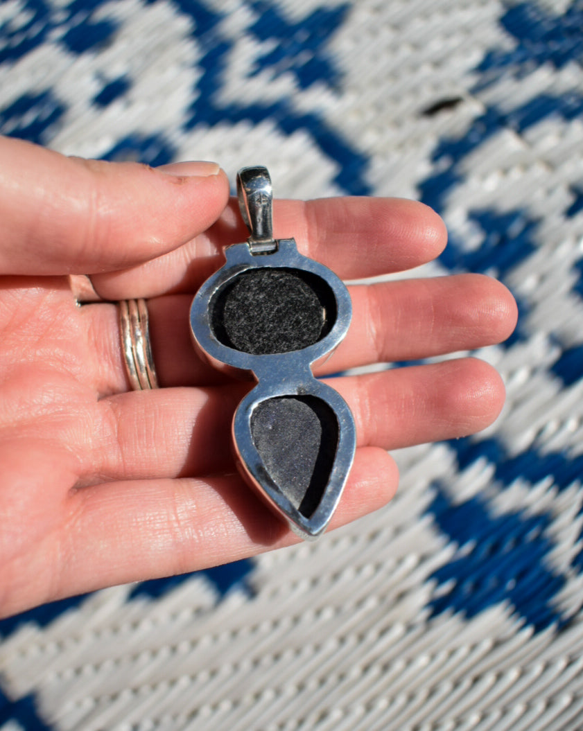 Sterling Silver Blue Sandstone Necklace