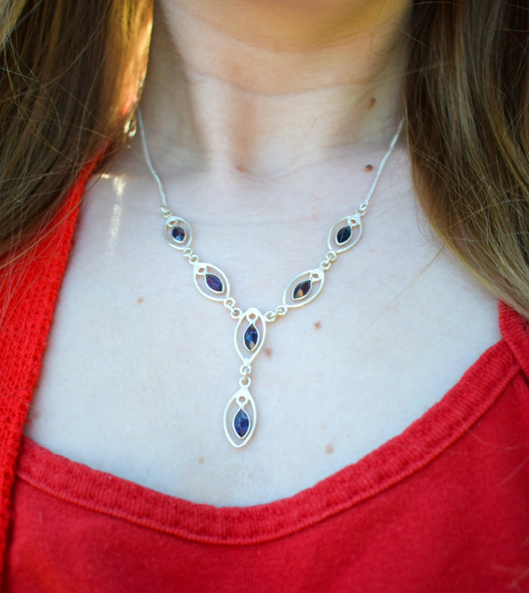 Sterling Silver Gemstone Necklace
