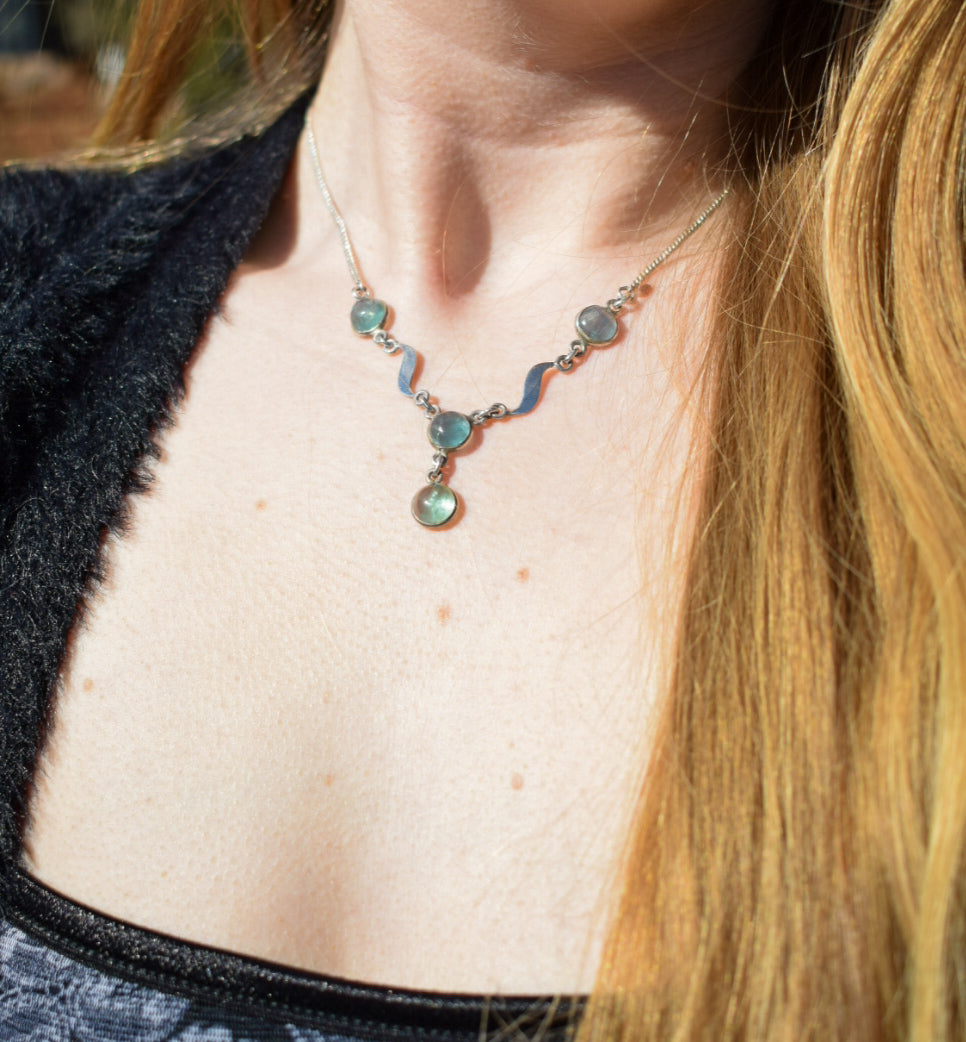 Aqua Chalcedony Necklace