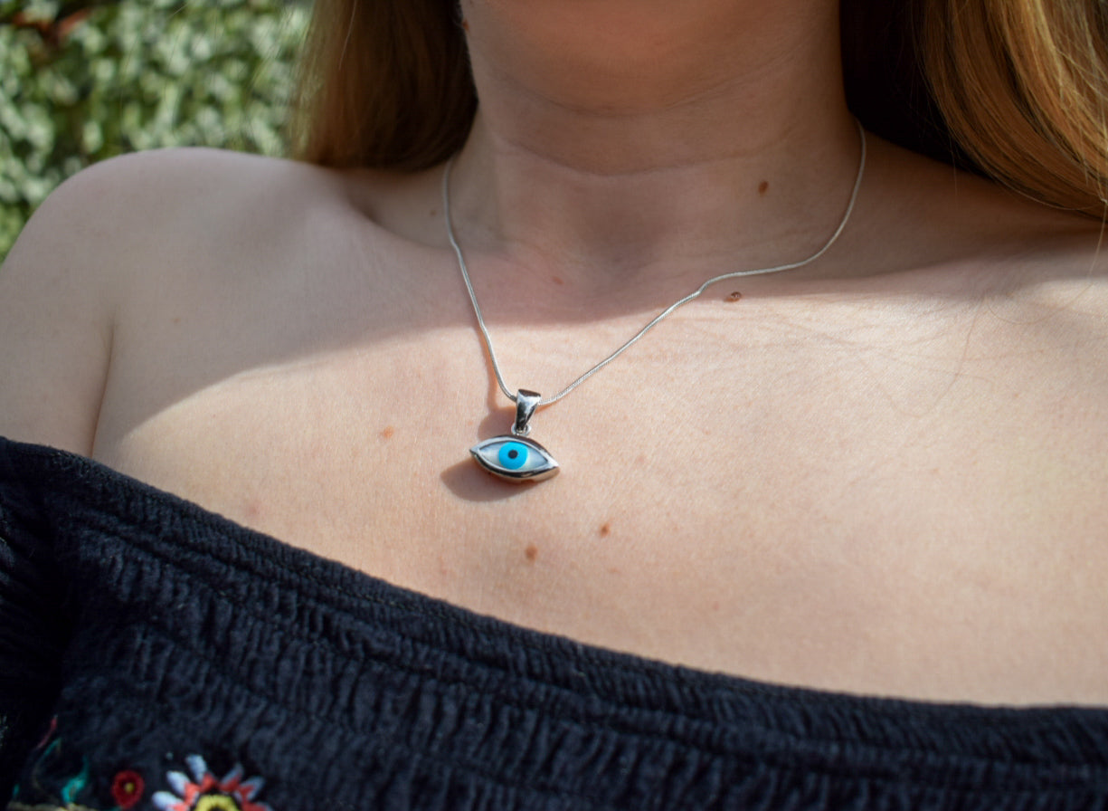 Sterling Silver Evil Eye Necklace