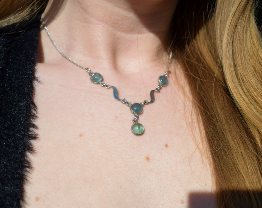 Aqua Chalcedony Necklace