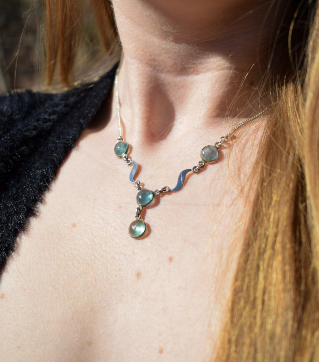 Aqua Chalcedony Necklace