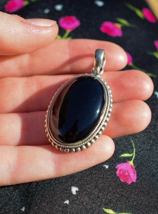 Sterling Silver Onyx Necklace