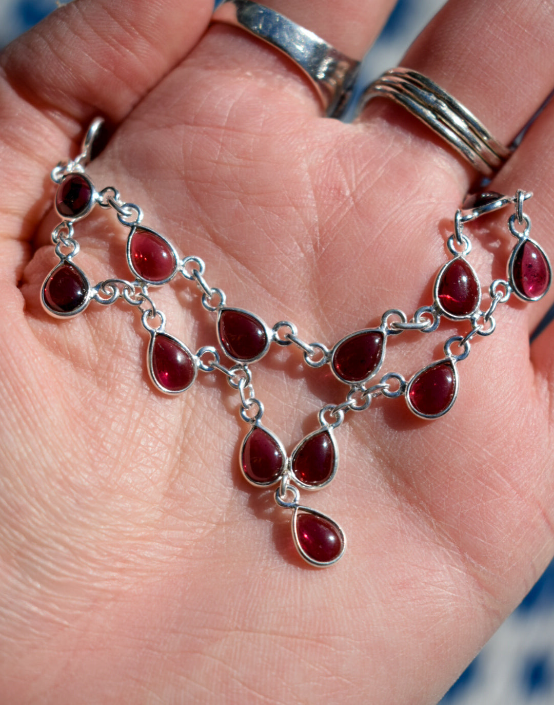 Rhodolite Garnet Statement Necklace