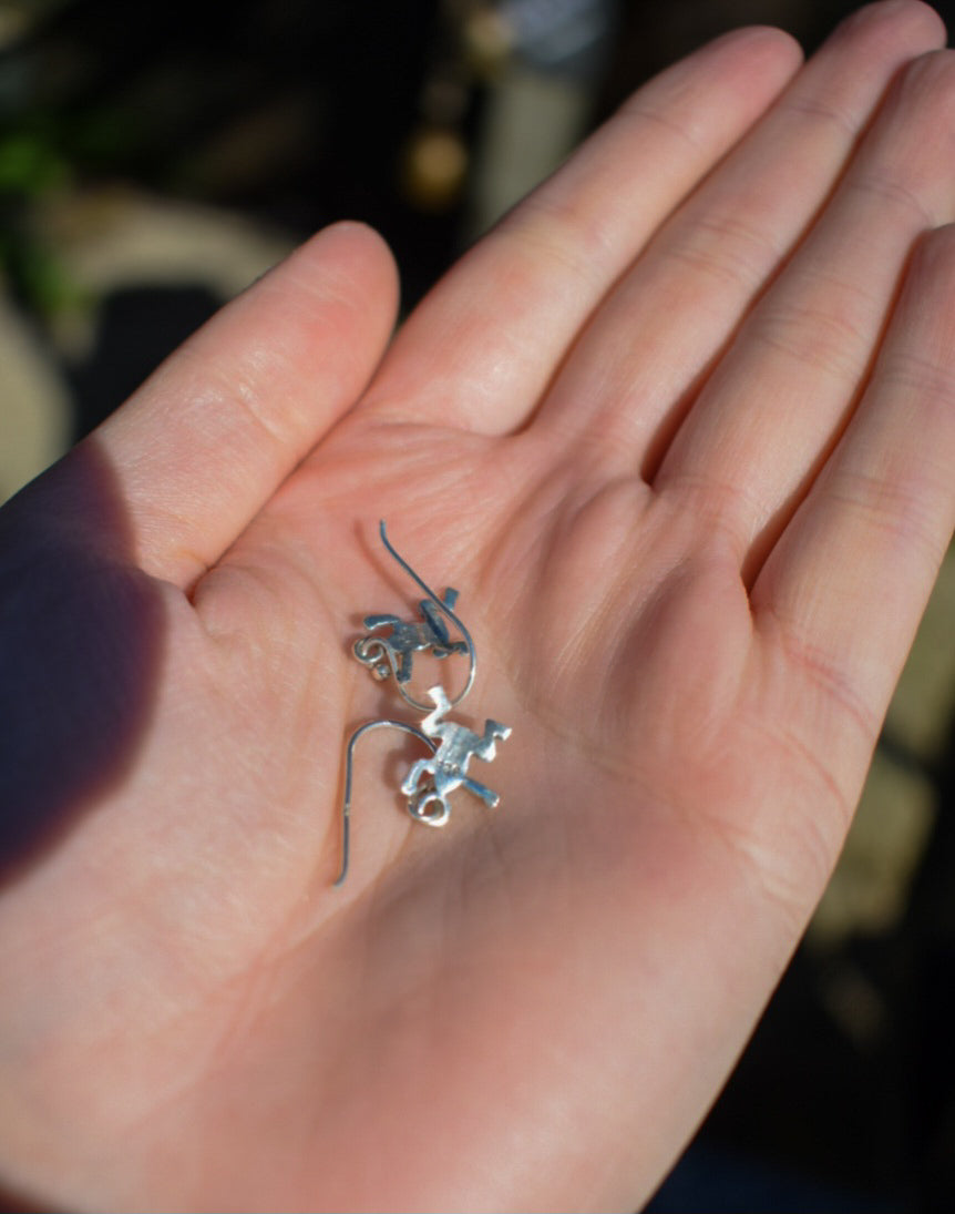 Sterling Silver Frog Earrings