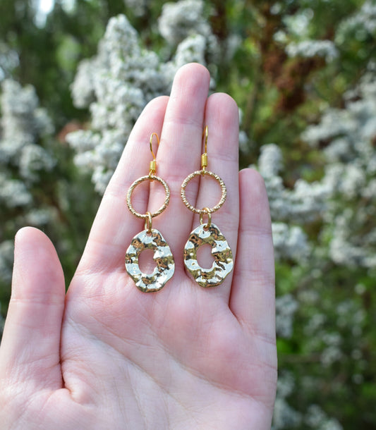 Gold Plated Abstract Earrings