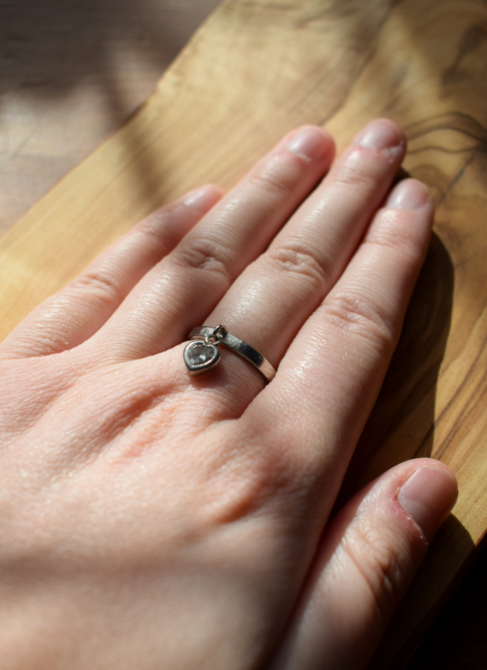 Silver Heart Ring Size N
