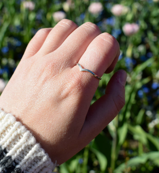 Sterling Silver Wavy Ring Size Q