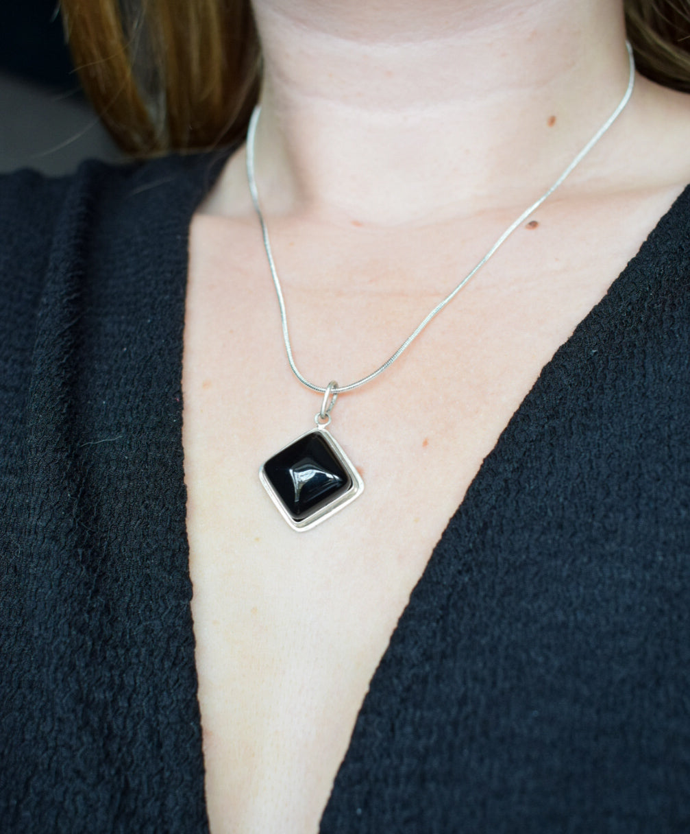 Onyx Diamond Necklace