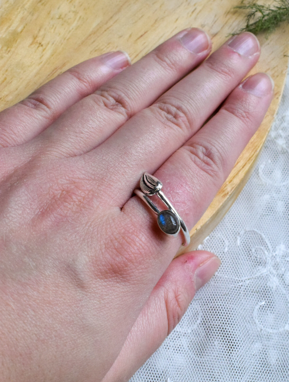 Adjustable Labradorite Ring