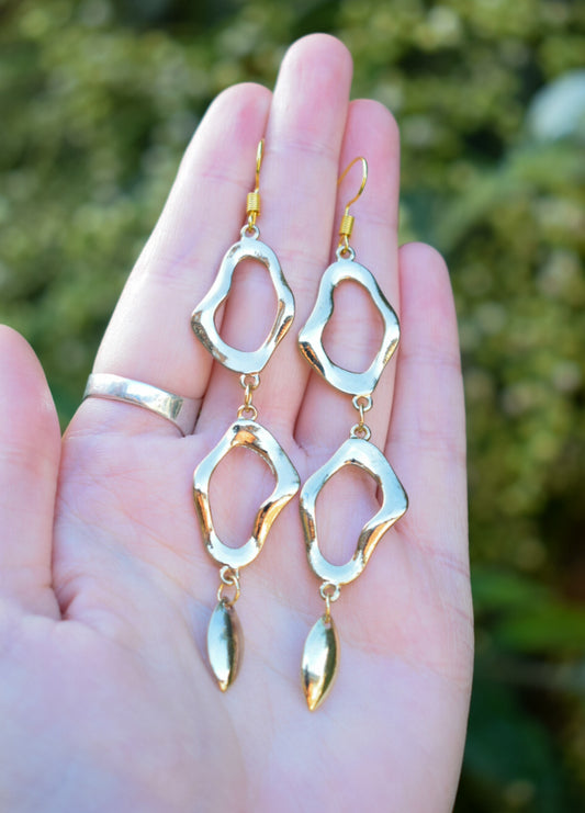 Gold Plated Abstract Earrings