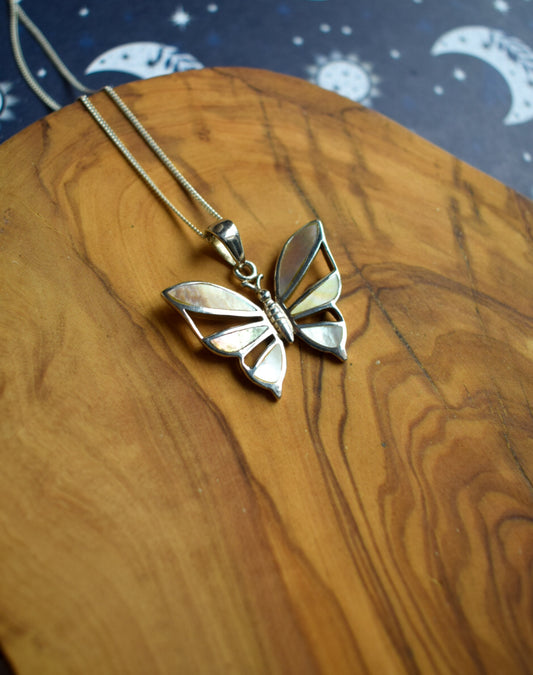 Mother of Pearl Butterfly Necklace