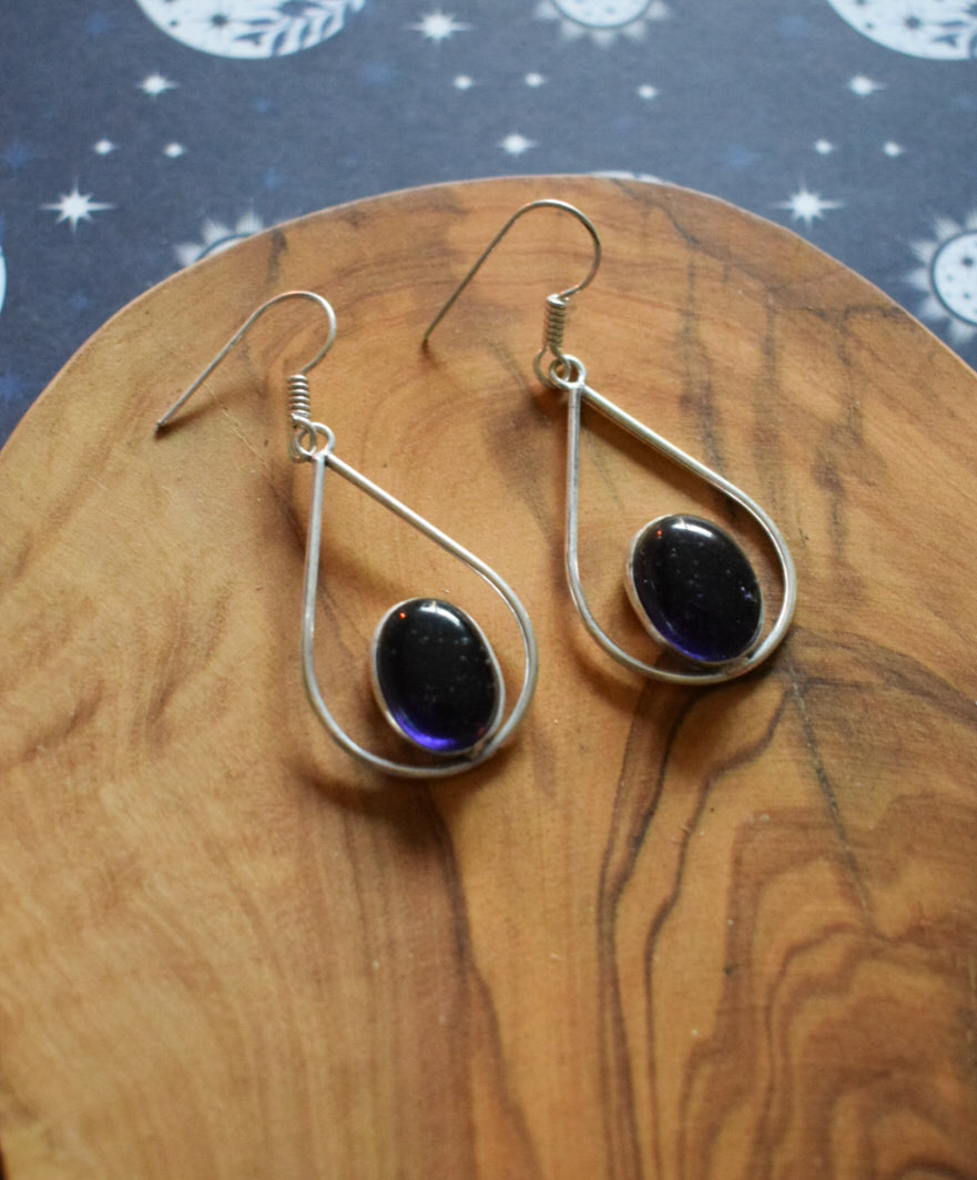 Long Amethyst Earrings