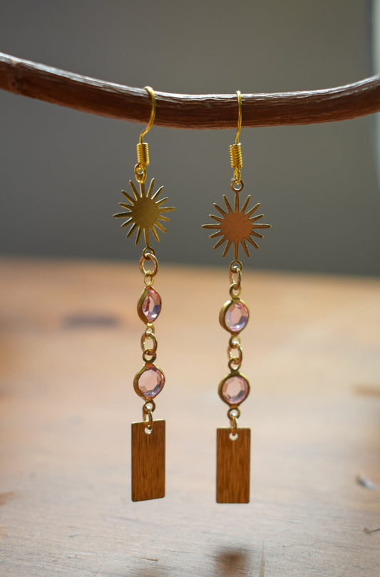Pink Sun Earrings
