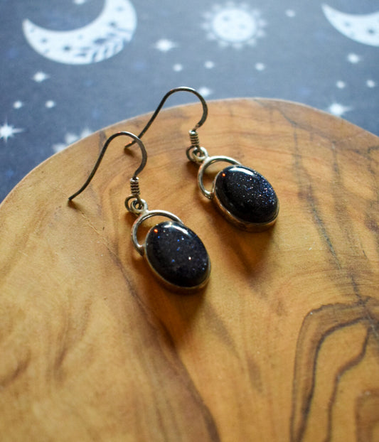 Blue Goldstone Earrings