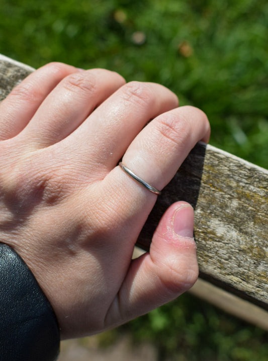 Plain Sterling Silver Band Ring Size N