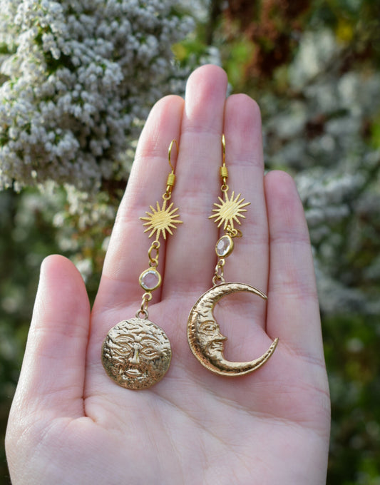 Gold Plated Moon Earrings