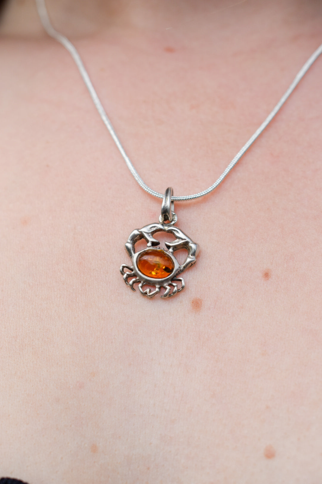 Amber Crab Necklace
