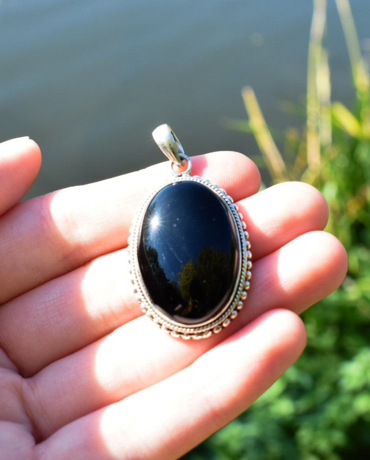 Sterling Silver Onyx Necklace