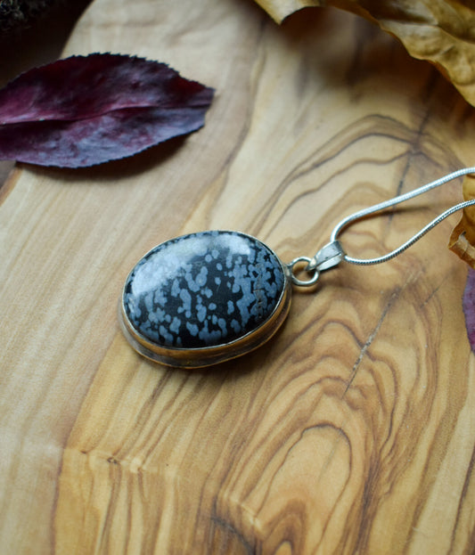 Snowflake Obsidian Necklace