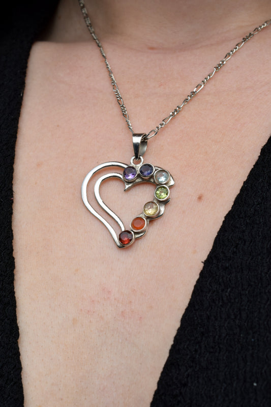 Rainbow Heart Necklace