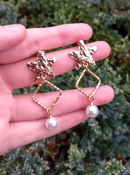 Textured star studs