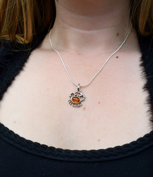 Amber Crab Necklace