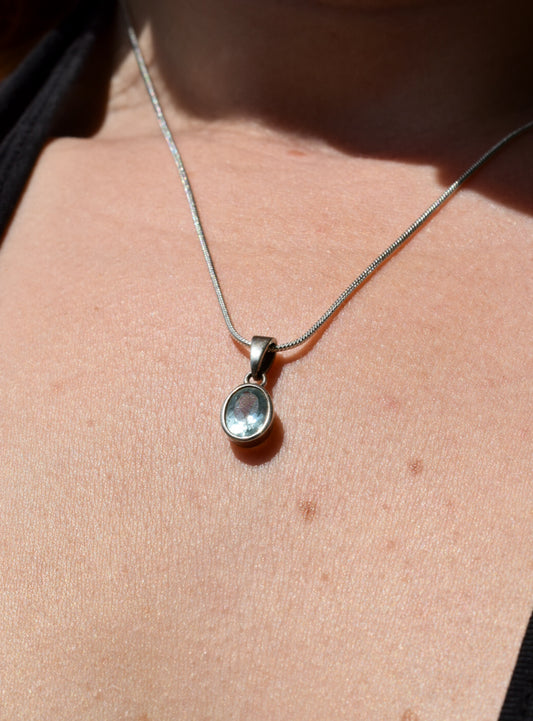 Sterling Silver Topaz Necklace