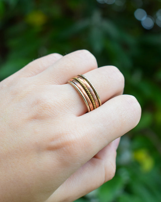 Brass and Silver Fidget Ring