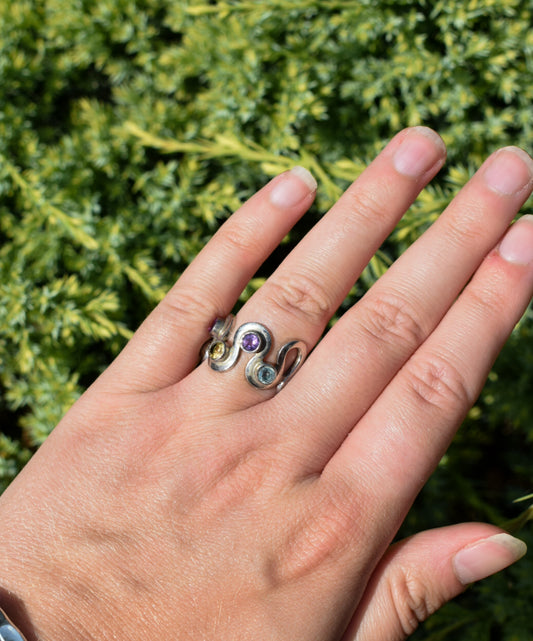 Sterling Silver Chakra Ring