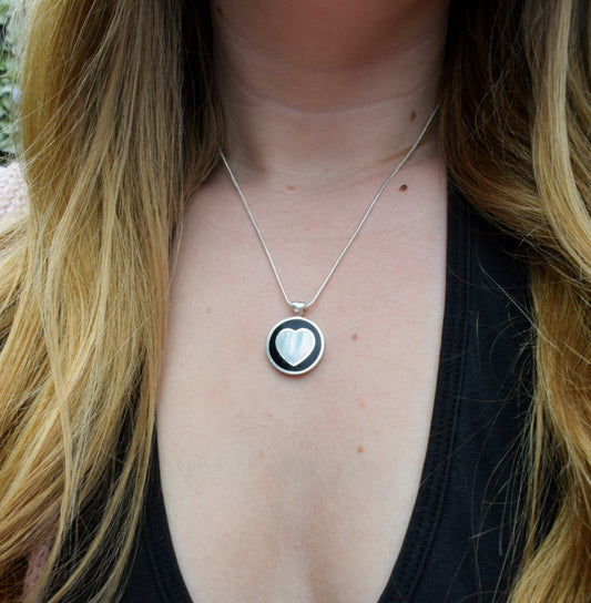Mother Of Pearl Heart Necklace