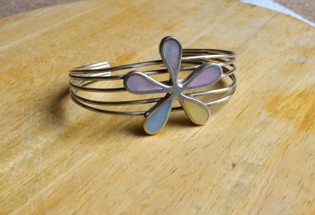 Enamel Flower Cuff Bangle