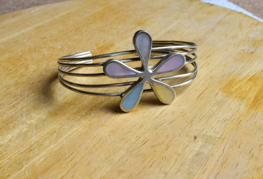 Enamel Flower Cuff Bangle