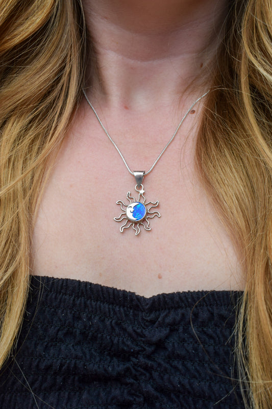 Sterling Silver Fire Opal Necklace